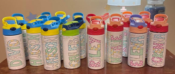 Personalized Name kids flip top water bottle